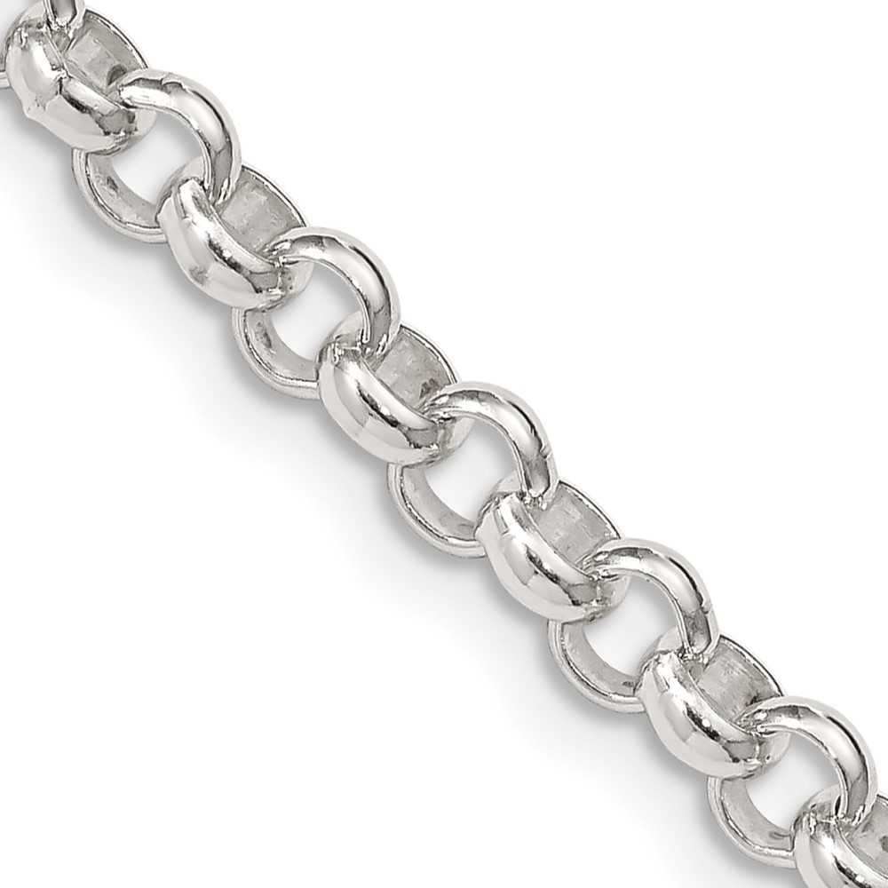 926 Sterling Silver 4.75mm Half Round Belcher Charm Link Bracelet Starter, 8"